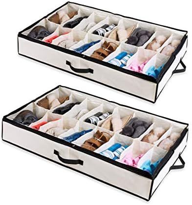 Woffit Under The Bed Shoe Organizer Fits 12 Pairs – Made with Sturdy & Breathable Materials –... | Amazon (US)