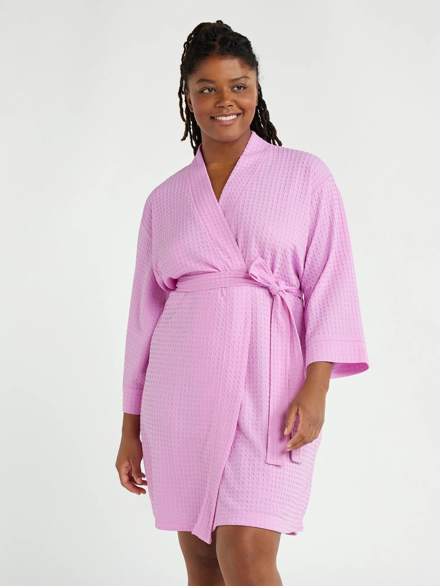 Joyspun Women’s Waffle Kimono Robe, Sizes S to 3X | Walmart (US)