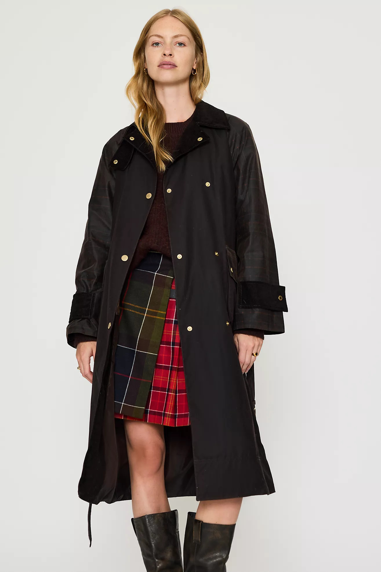 Barbour Elva 100% Waxed Cotton Longline Jacket | Anthropologie (UK)
