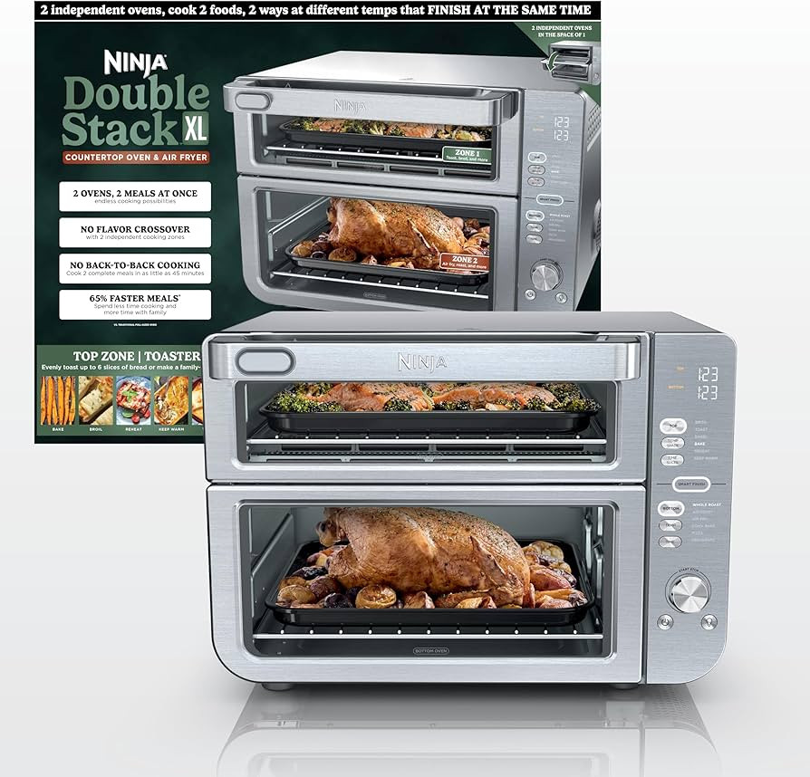 Ninja Air Fryer Toaster Oven Combo | Double Stack XL | 12-in-1 | Fits 4.5 lb Chicken & 6lbs of Wi... | Amazon (US)