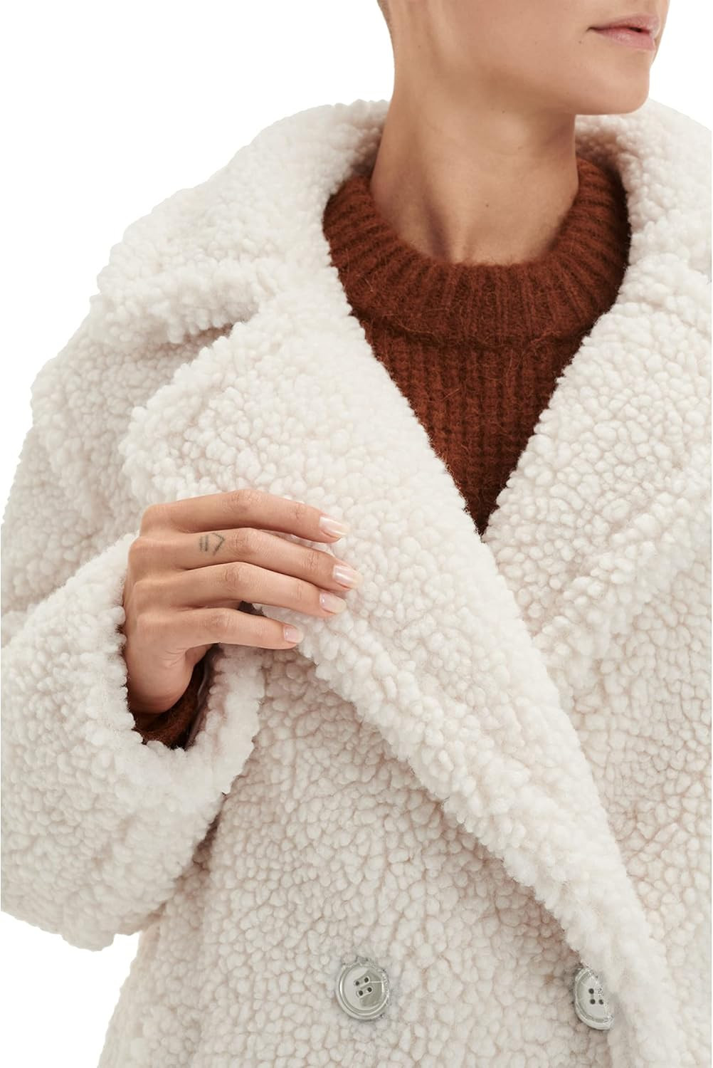 UGG Women's Gertrude Long Teddy Coat | Amazon (US)