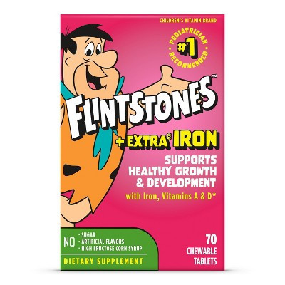 The Flintstones Chewable Kids Multivitamin + Extra Iron - 70ct | Target