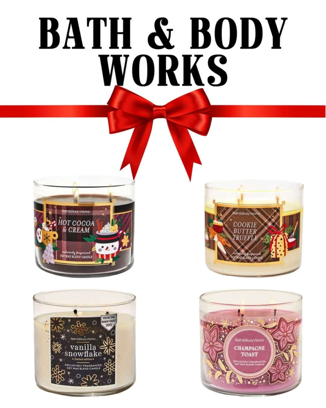 Holiday vibes in a jar ✨🕯️ These 3-Wick Candles from Bath & Body Works smell absolutely amazing and instantly make your home feel warm, cozy, and festive. With rich seasonal scents and long-lasting burn time, they’re perfect for decorating, hosting, or winding down on chilly nights. Stock up now because these holiday favorites always sell fast 🎄🔥#LTKGiftIdeas #LTKFinds 

 

#LTKHoliday #LTKHome #LTKSeasonal #LTKGiftGuide #LTKHoliday #LTKSaleAlert