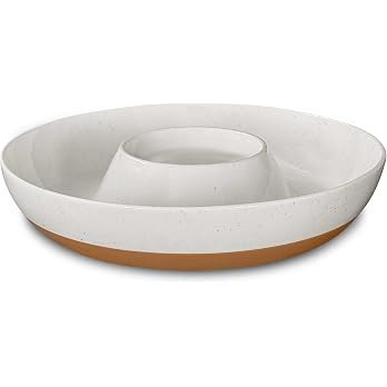 Mora Ceramic Chips and Dip Serving Tray: Large Divided Party Bowl Set for Chips & Salsa, Veggies ... | Amazon (US)