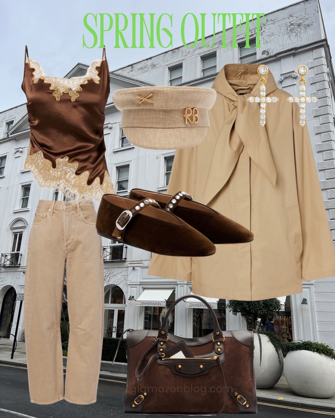 Chic outfit, spring outfit, lace trim top, totems jacket, balenciaga bag, suede shoes, Mytheresa 

#LTKSeasonal #LTKOver40 #LTKUK