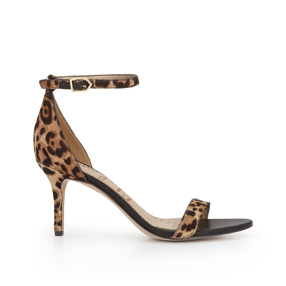 Sam Edelman Patti Ankle Strap Sandal Sand Leopard Brahma | Sam Edelman