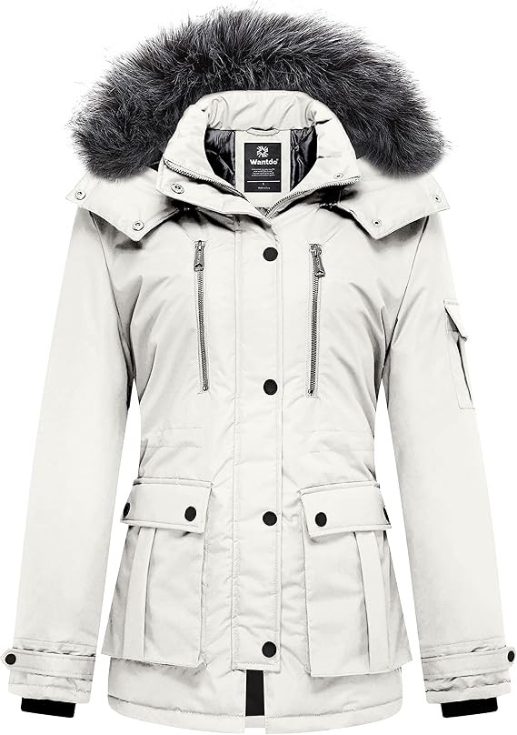 wantdo Women's Quilted Winter Coat Warm Puffer Jacket Thicken Parka with Removable Hood | Amazon (US)
