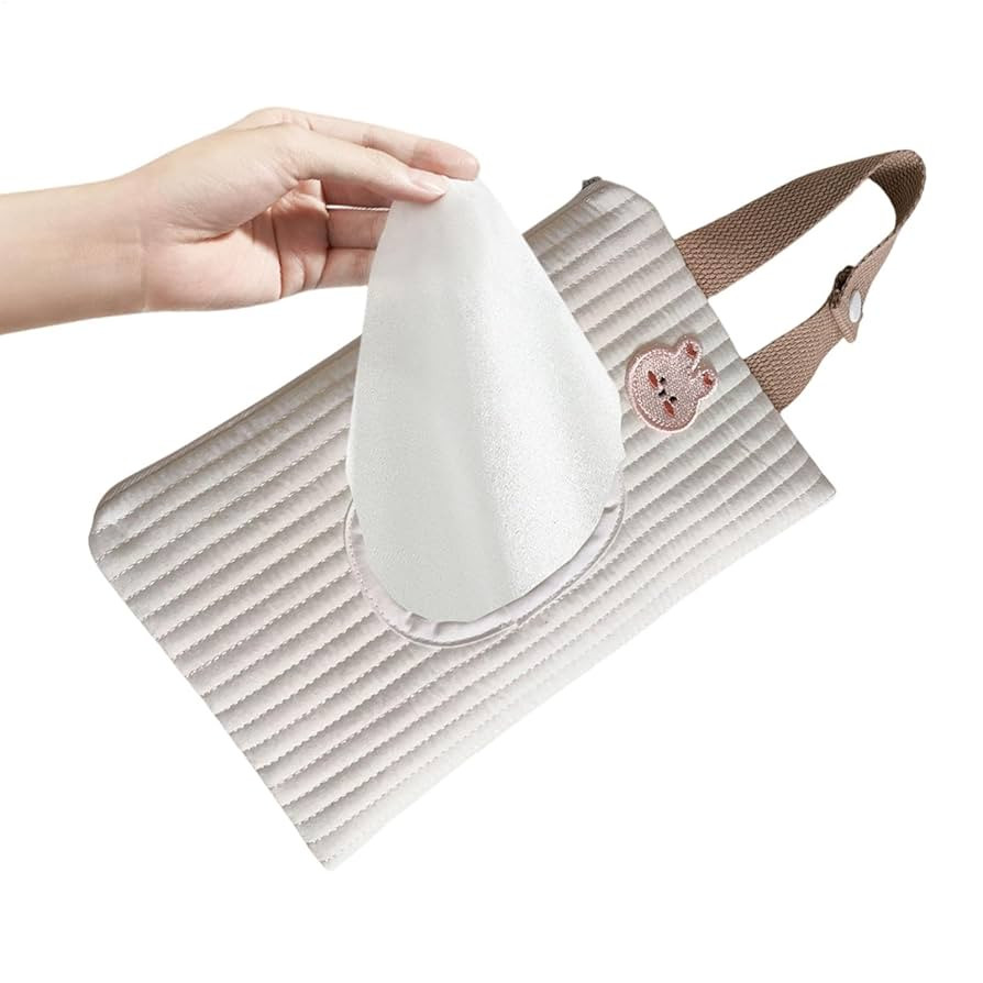 Reusable Wipes Pouch - Portable Refillable Paper Tissue Dispenser Travel Bag | Stroller Tissue Ba... | Amazon (US)