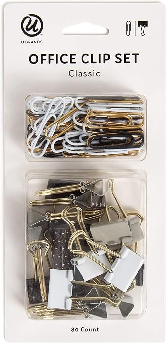 Office Accessory Kit, Office Supplies, Includes 60 Paper Clips and 20 Small Binder Clips, Classic | Amazon (US)