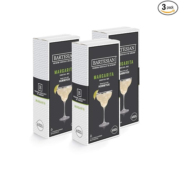 Bartesian Margarita Cocktail Mixer Capsules, Pack of 18 Cocktail Capsules, for Bartesian Premium ... | Amazon (US)