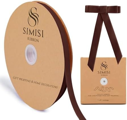 Brown Velvet Ribbon 3/8'' 25 Yards for Christmas Tree, Gift Wrapping, Flower Bouquet, Wreath Deco... | Amazon (US)