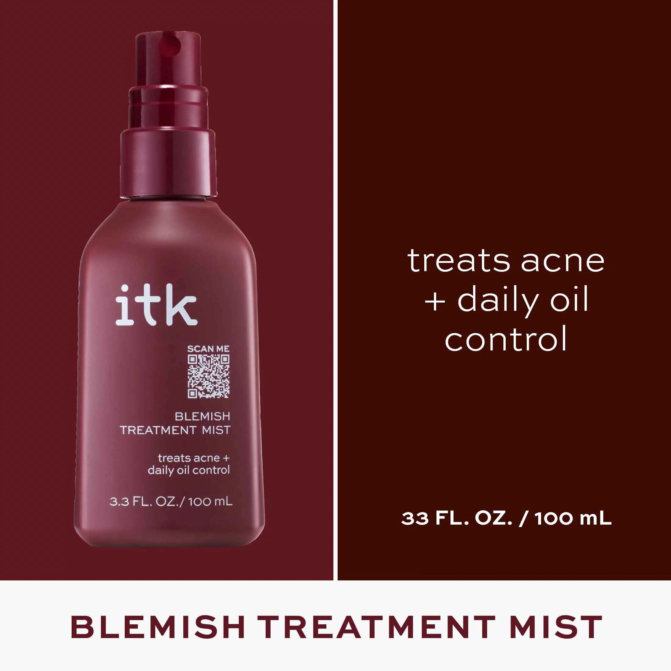 ITK Blemish Treatment Mist for Acne Prone Skin with Salicylic Acid, 3.3 oz - Walmart.com | Walmart (US)