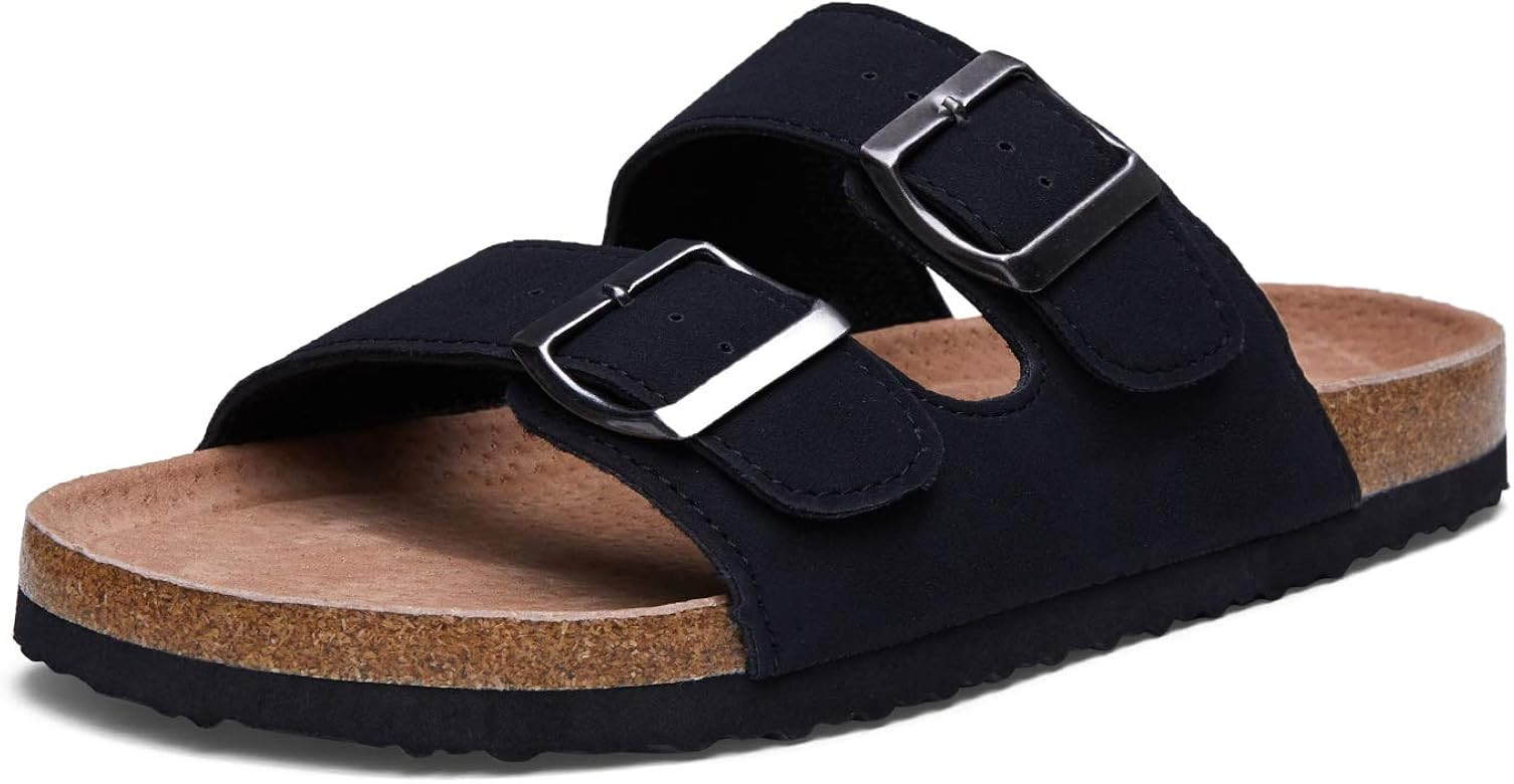 mysoft Womens Slide Sandals Cork Footbed，2 Straps Adjustable Buckle Slip on Sandals with +Comfo... | Amazon (US)