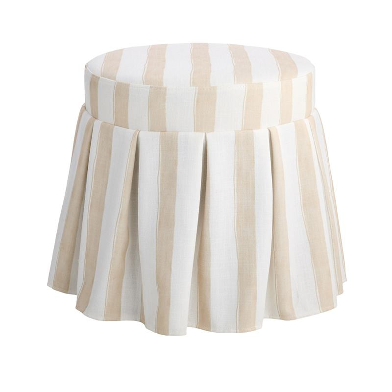 Angelina Ottoman, Taupe Stripe | At Home