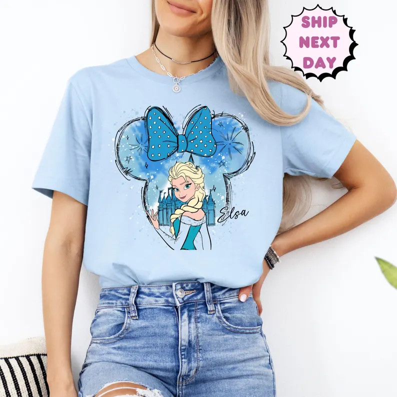 Disney Elsa Shirt, Frozen Elsa, Disney Matching, Minnie Ears Elsa,Elsa Trip Shirt,Disney Trip,Dis... | Etsy (Global)