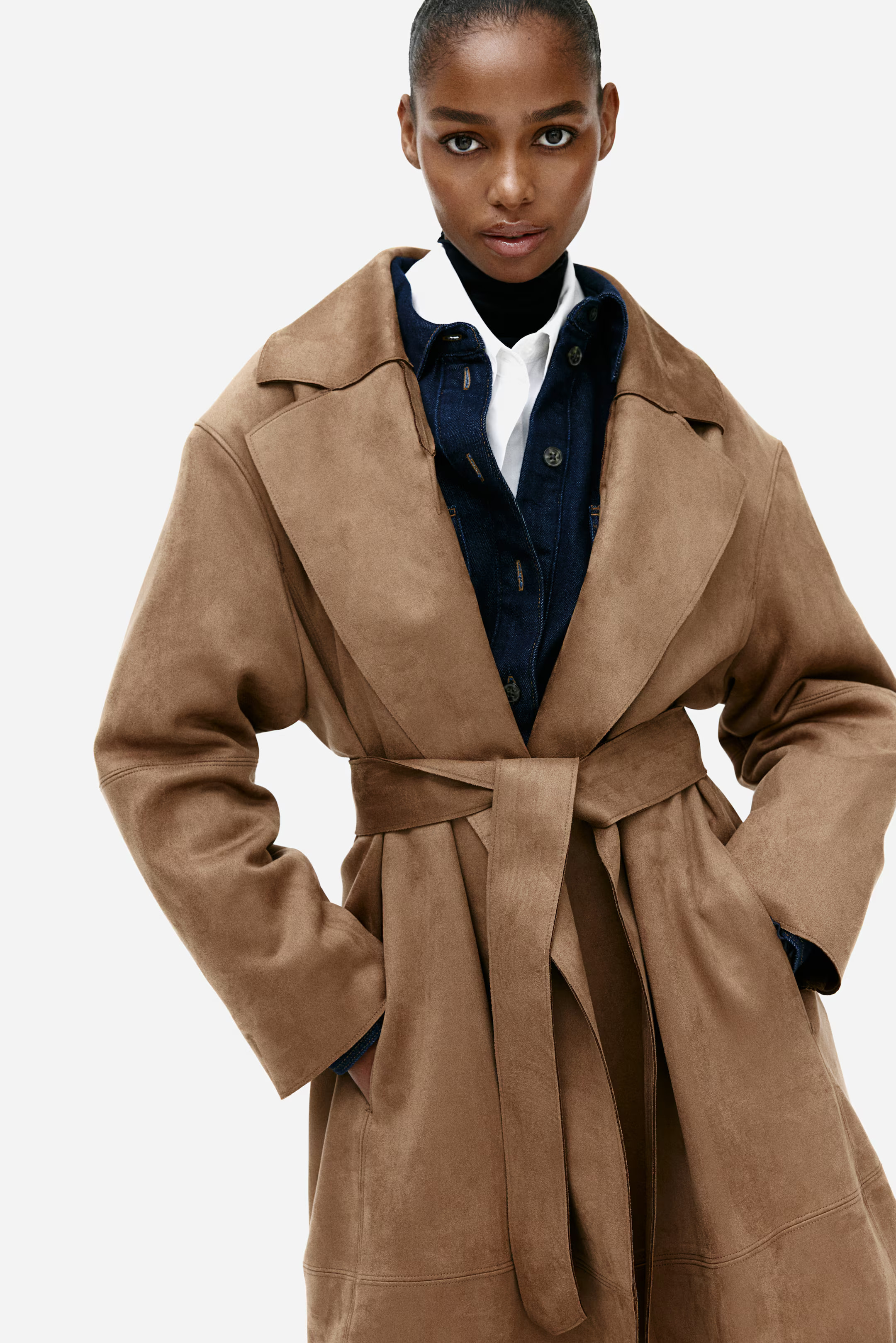 Napped tie-belt coat | H&M (UK, MY, IN, SG, PH, TW, HK)