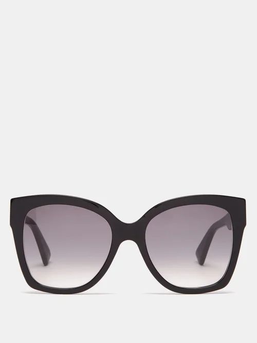 Gucci - Oversized Square Acetate Sunglasses - Womens - Black Gold | Matches (US)