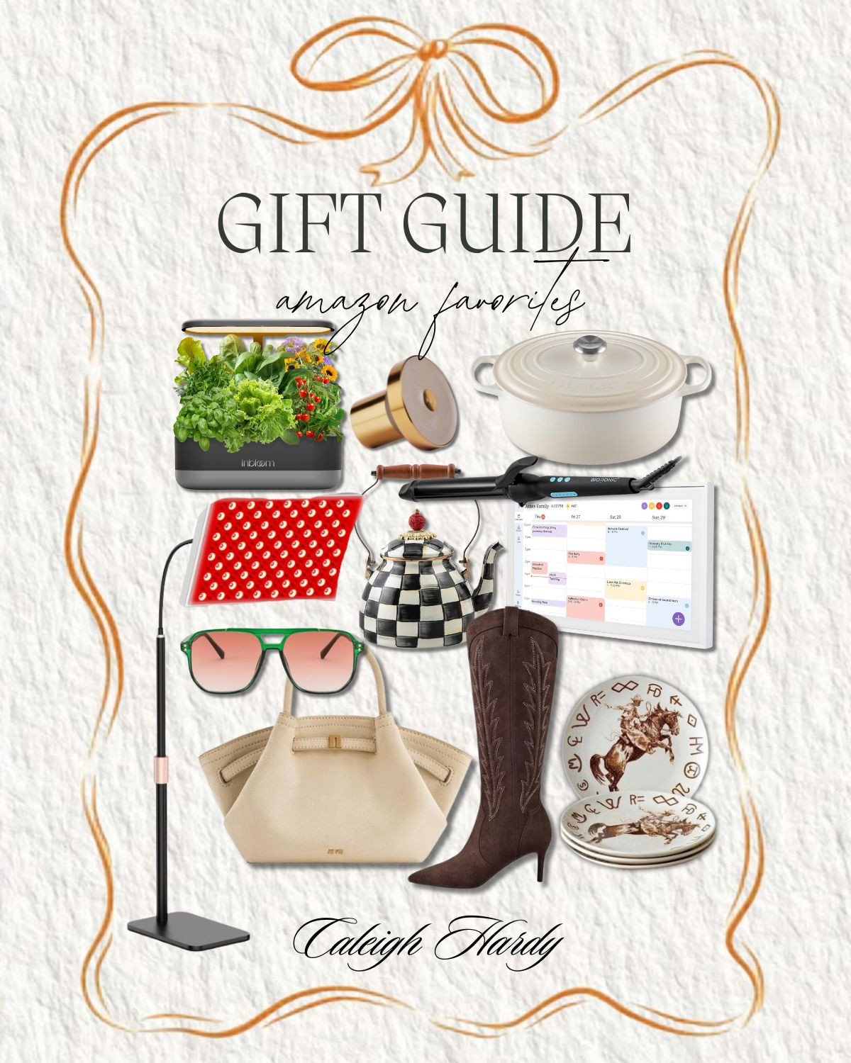 Gift Guide: my amazon favorites!✨🎁 gift guide, gift ideas, gift for him, red light therapy, sunglasses, tall boots, tea kettle, skylight calendar, western plates, Caleigh Hardy 

 #LTKCyberWeek #LTKGiftGuide #LTKHoliday