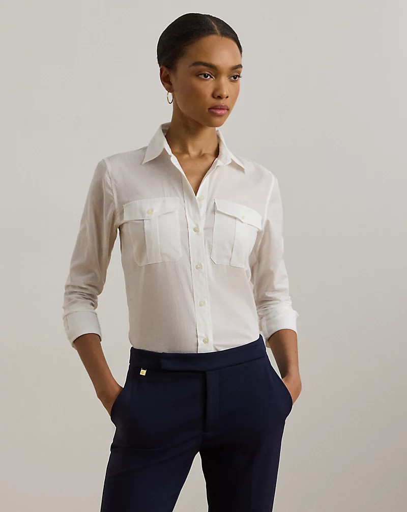 Classic Fit Cotton Voile Shirt for Women | Ralph Lauren® IE | Ralph Lauren (IE)