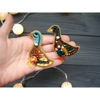 Duck Beaded Brooch Goose Broach Jewelry Embroidery Bird Animal Badge Gift Pin | Etsy (US)