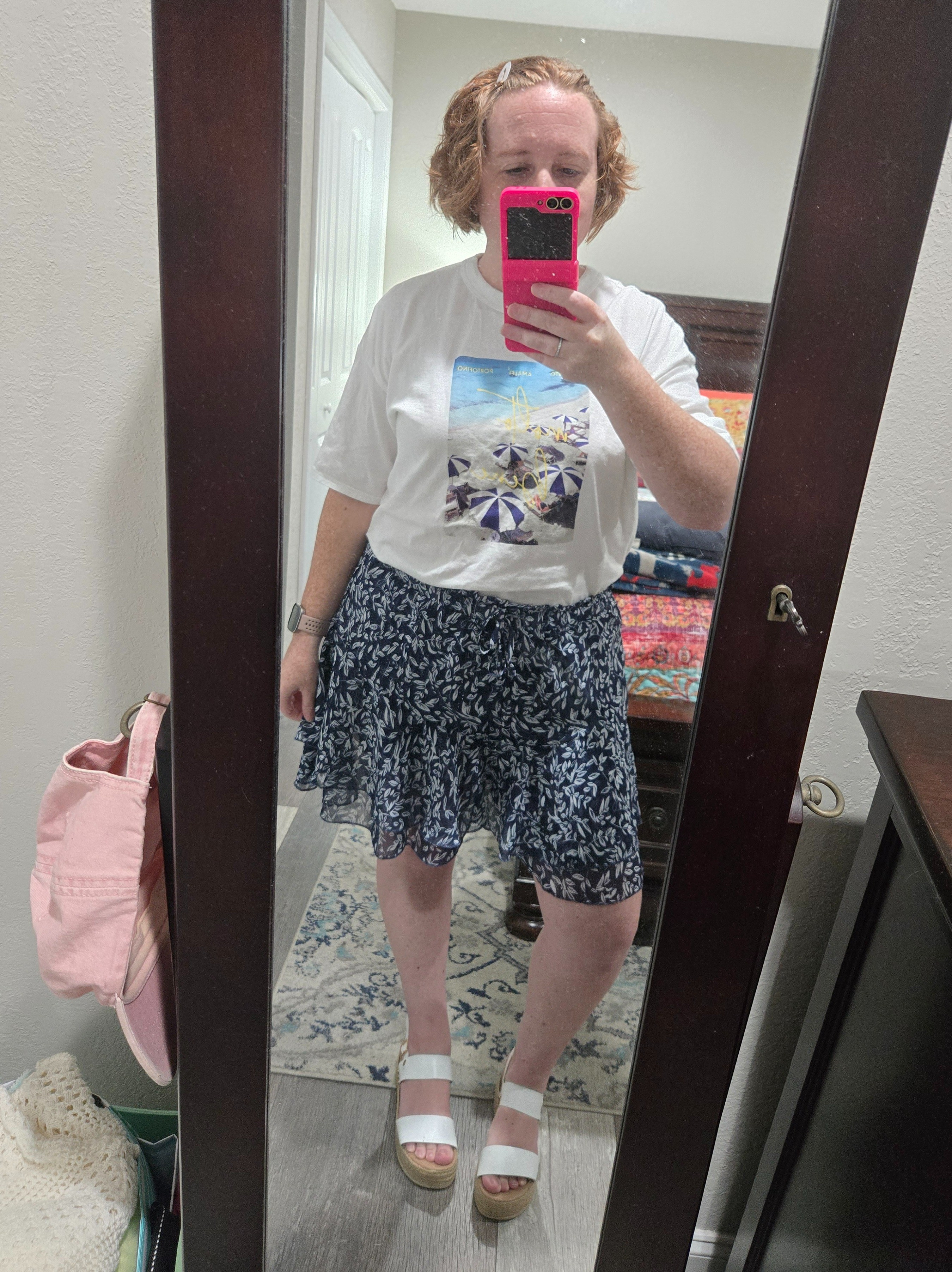Flowy shorts are a great alternative to skirt.Size up half on the sandals.

#LTKootd #LTKPetite