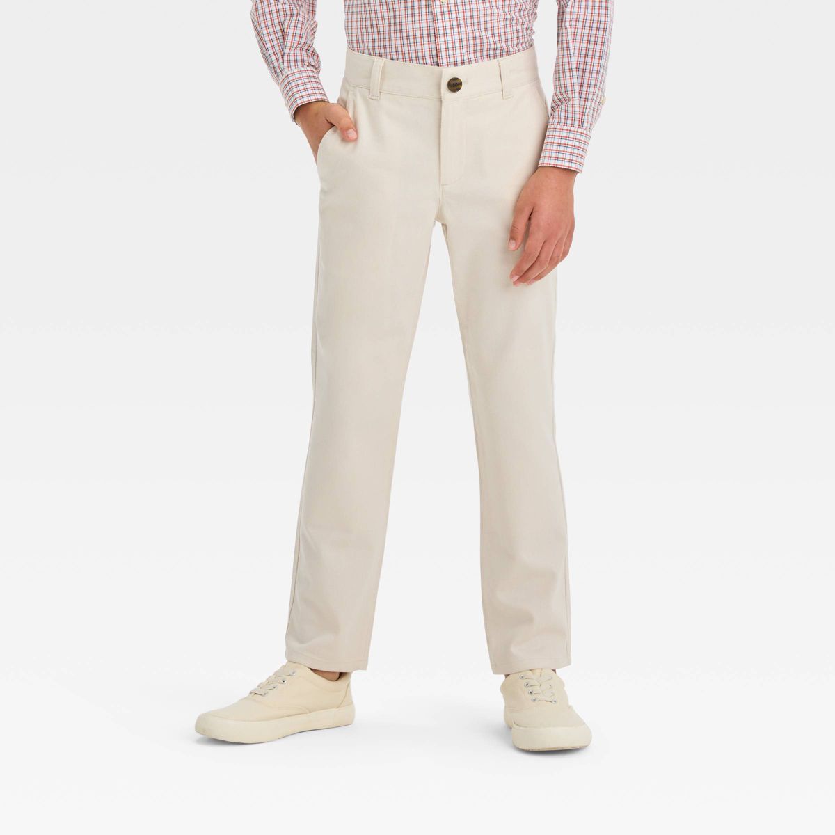 Boys' Dobby Chino Pants - Cat & Jack™ Light Beige | Target