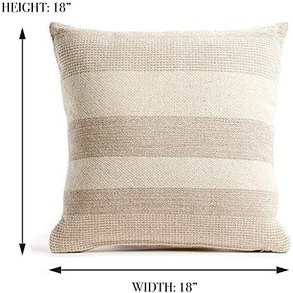 Amazon.com: Neutral Decorative Throw Pillow - Long Couch Cushion with Simple Stripe Detailing - I... | Amazon (US)