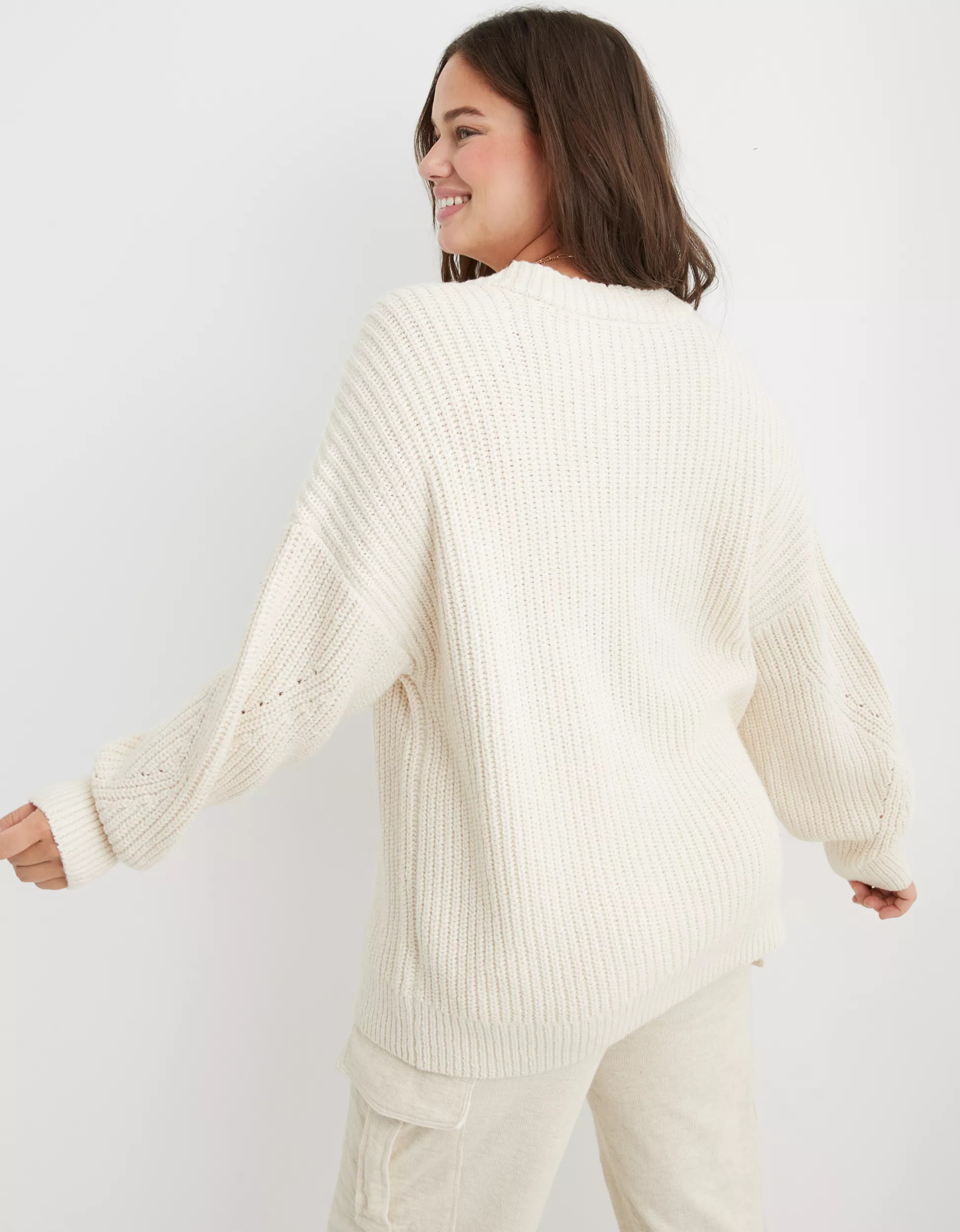 Aerie Wide Rib Oversized Cardigan | Aerie