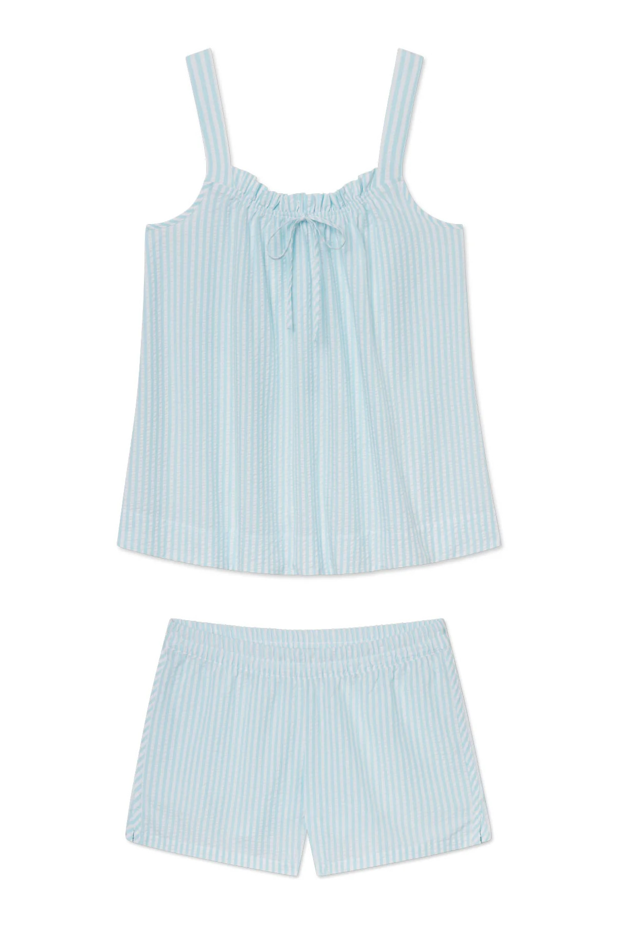Alice Shorts Set in Salt Spray Seersucker | Lake Pajamas