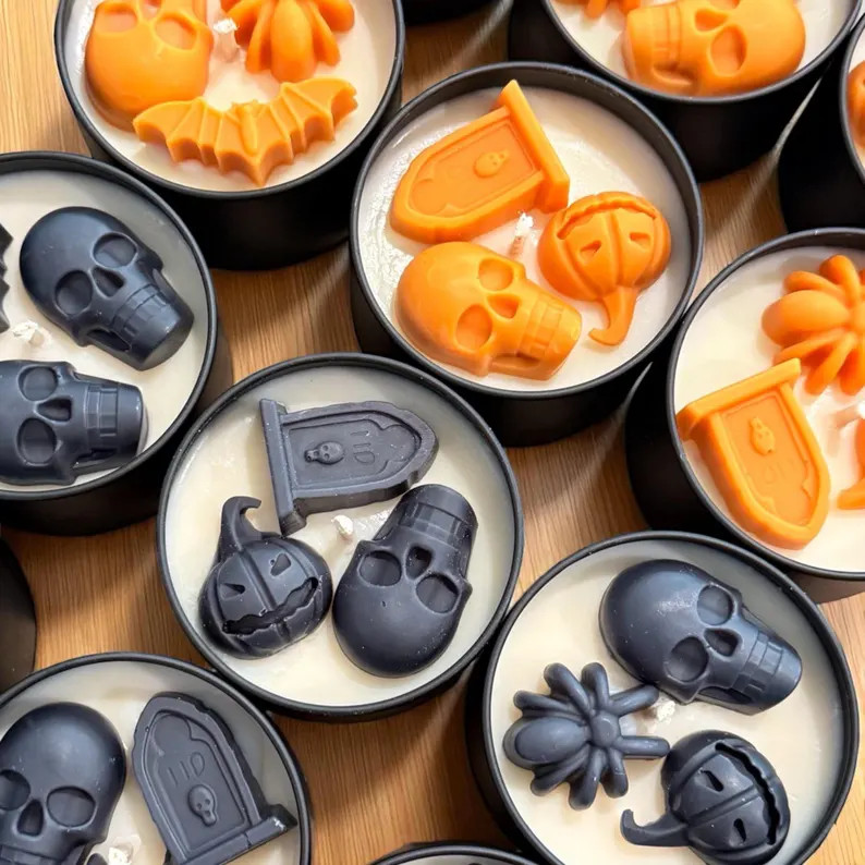 Halloween Candle Favors, Spooky Gift, Trick or Treat Party Favor, Gothic Candle, Halloween Weddin... | Etsy (Global)