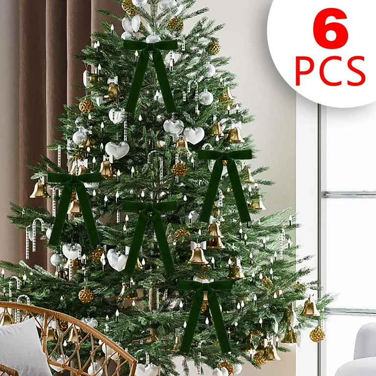 Velvet Christmas Tree Bow Decoration, Ribbon Bows with Twist Tie Gift Bows for Gift Wrapping, Cra... | Walmart (US)