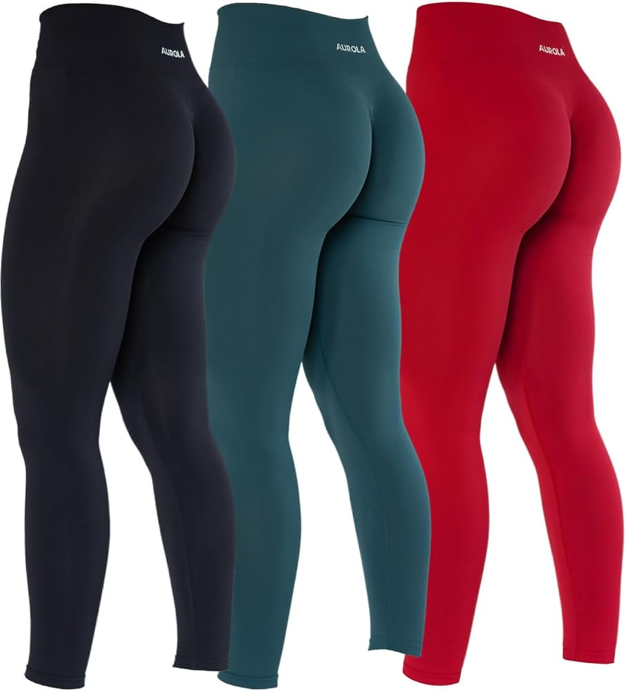 AUROLA Dream Collection Workout Leggings for Women High Waist Seamless Scrunch Athletic Running G... | Amazon (US)