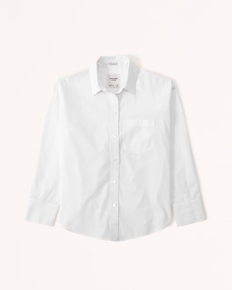 Poplin Step-Hem Shirt | Abercrombie & Fitch (US)