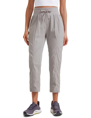 CRZ YOGA Womens Casual 7/8 Pants 25"- Lightweight Workout Outdoor Athletic Track Travel Lounge Joggers Pockets Dark Chrome Medium | Amazon (US)