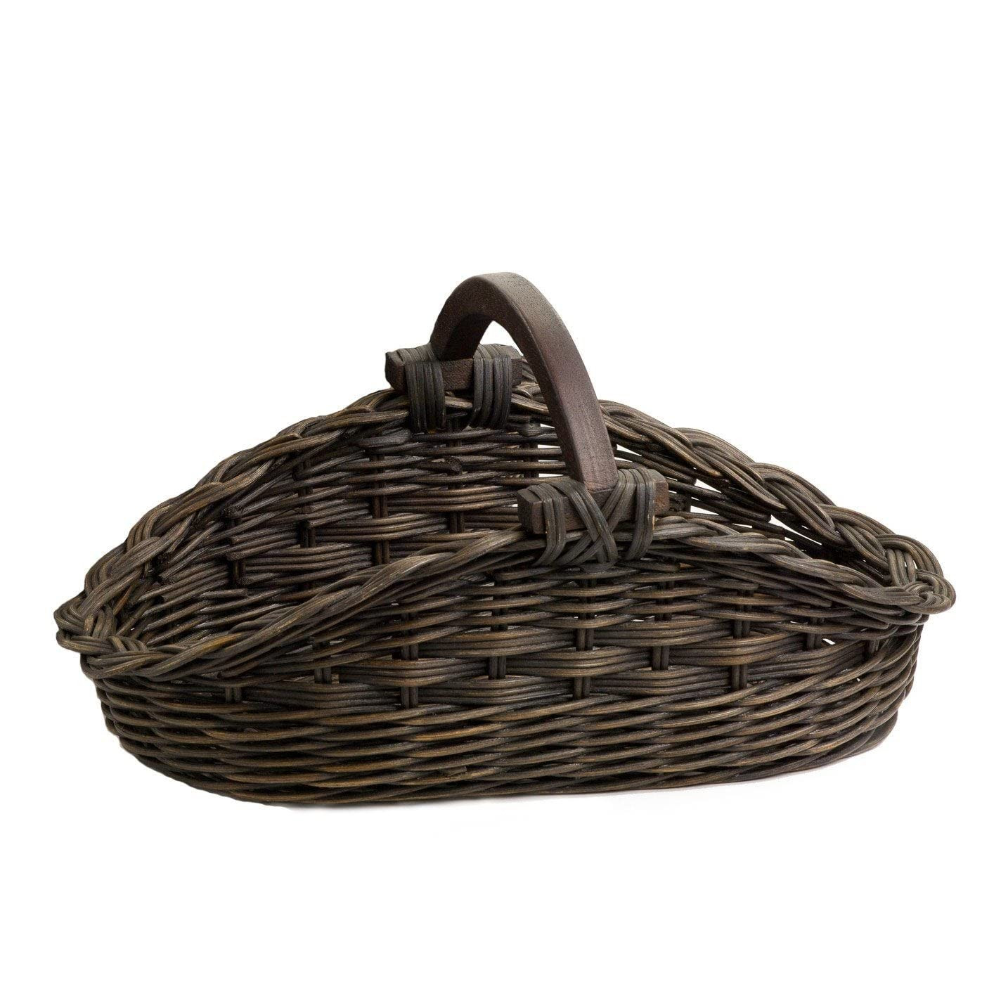 The Basket Lady Wicker Gathering Basket, Large, 22.5 in L x 12.5 in W x 12 in H, Antique Walnut B... | Amazon (US)