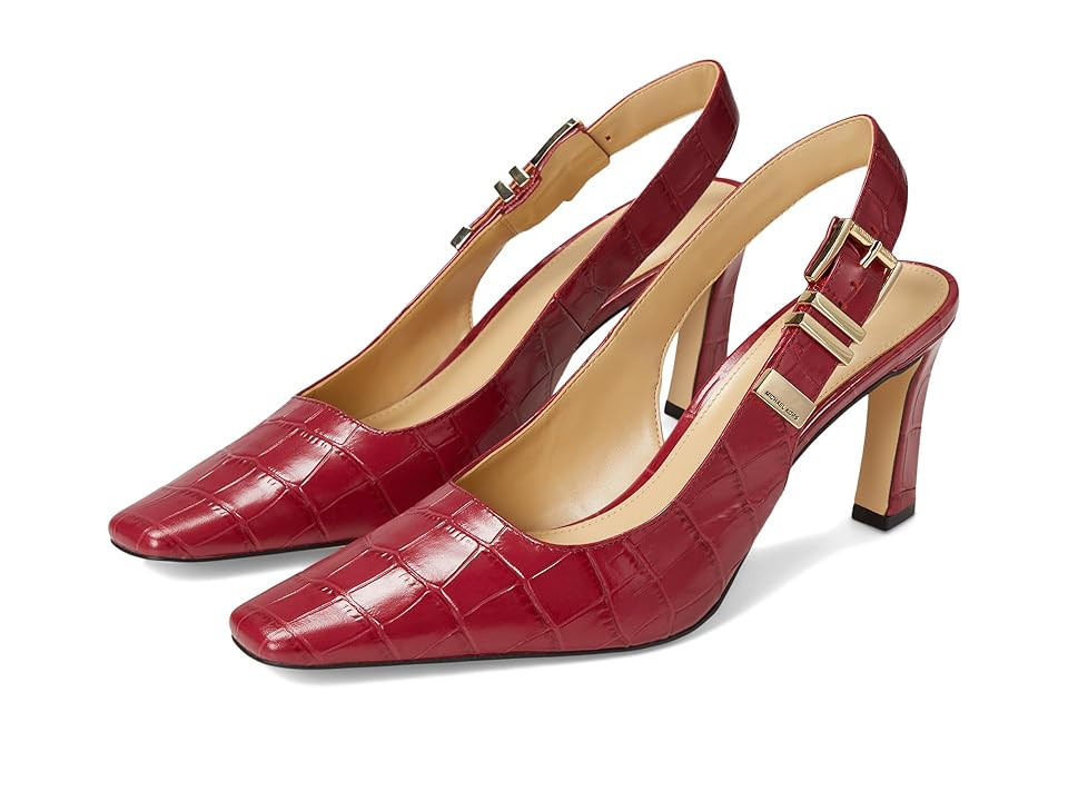 MICHAEL Michael Kors Darrington Sling Pumps High Women's Heels Deep Red : 6 M, Leather/Rubber | Zappos