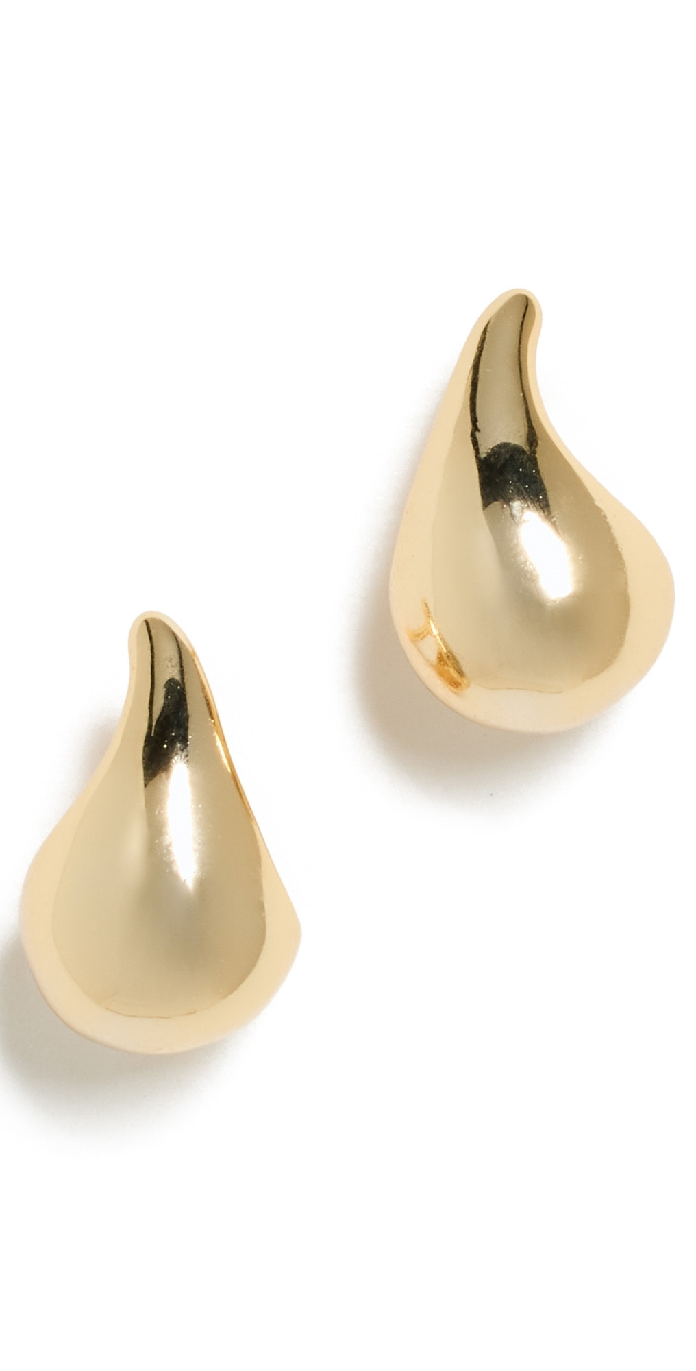 By Adina Eden Solid Curved Teardrop Hoop Earrings Gold One Size | Shopbop