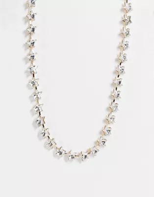 ASOS DESIGN necklace with crystal star design in gold tone | ASOS (Global)