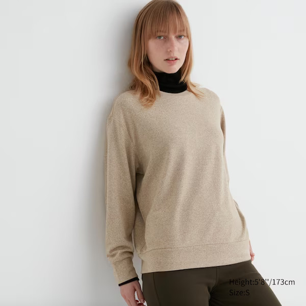 Soft Knitted Fleece Crew Neck Long-Sleeve T-Shirt | UNIQLO (US)