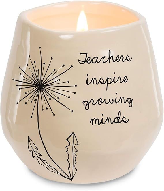 Pavilion Gift Company Teachers Inspire Growing Minds Ceramic Soy Candle | Amazon (US)