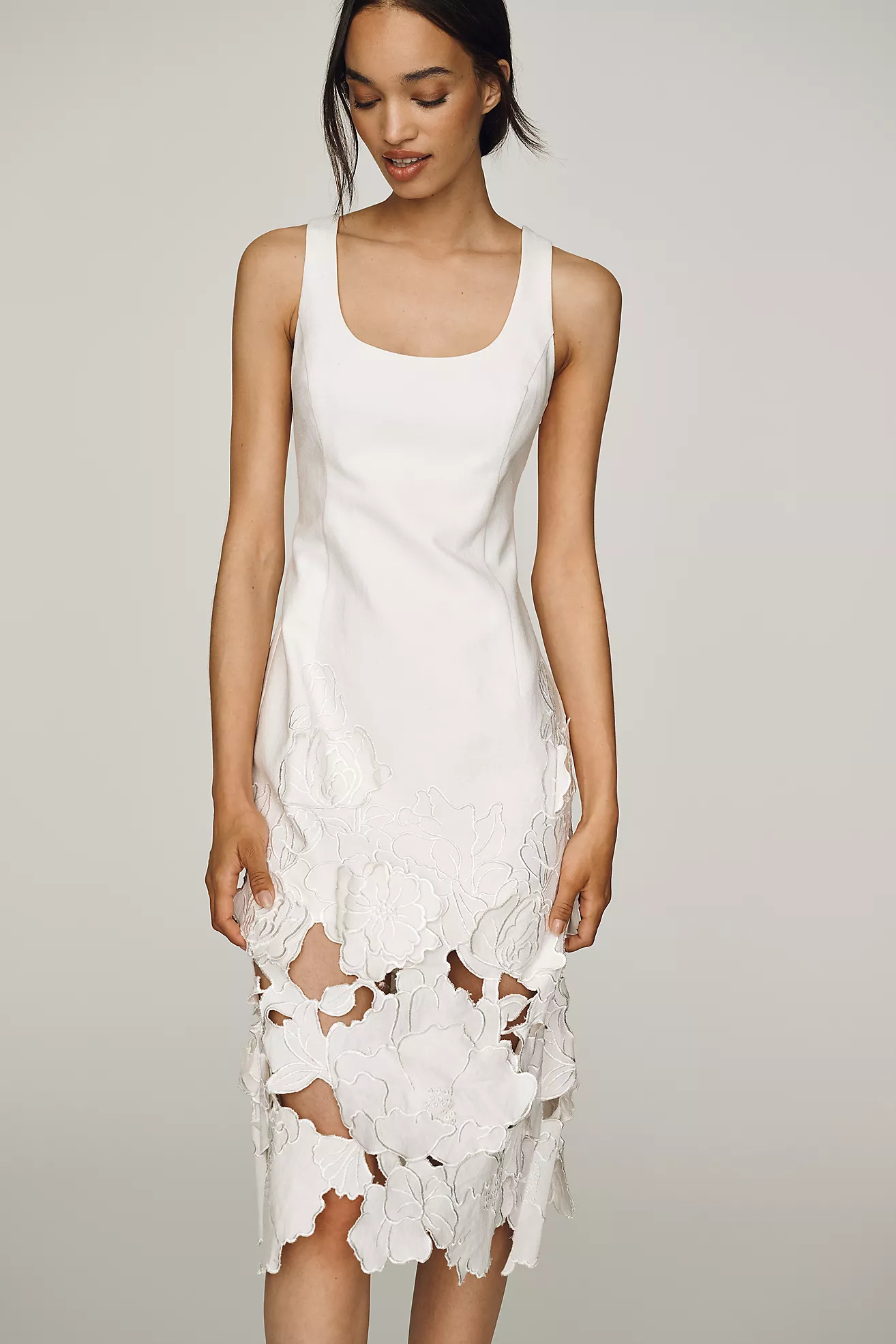 Endless Rose Strapless 3D Midi Dress | Anthropologie (US)