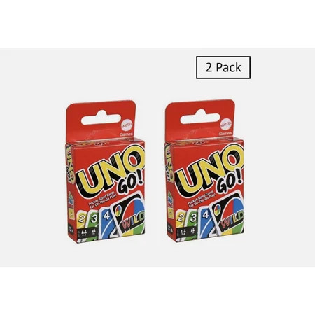 UNO GO! 2 Pack, Card Game for Kids Adults, Fun Mini Pocket-Sized Travel Set | Walmart (US)