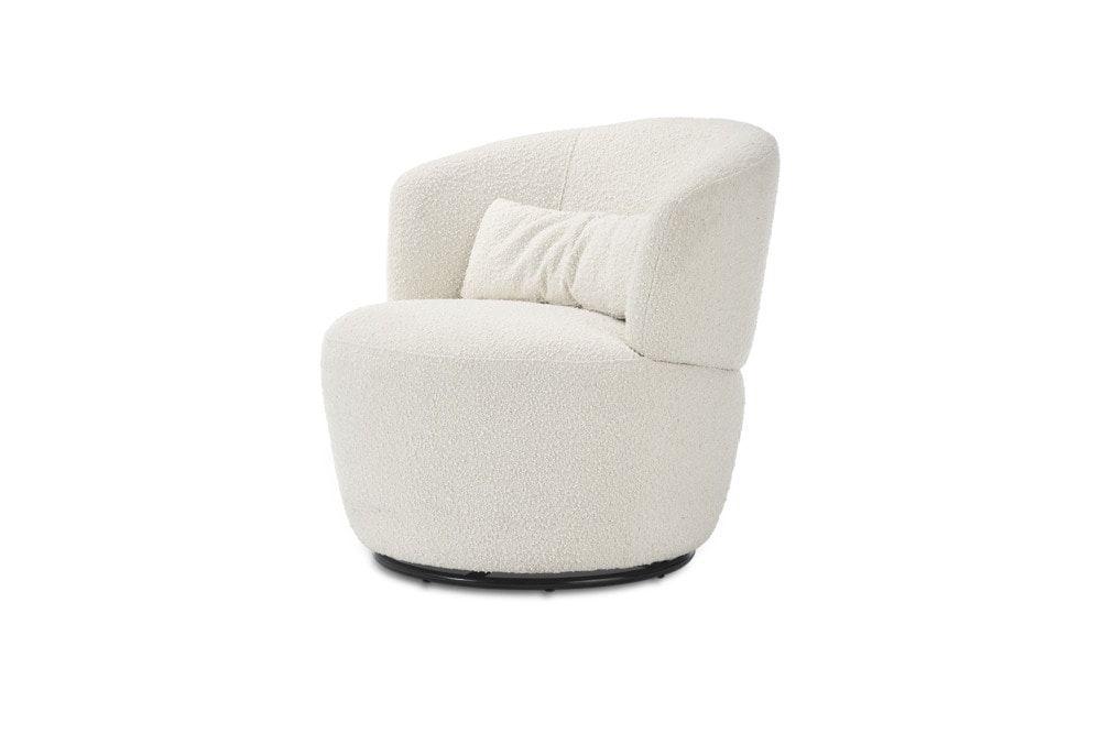 Amber Swivel Chair, Snow Bouclé | Castlery | Castlery (AU)