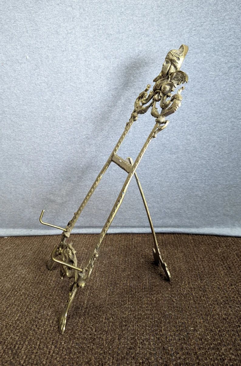 Large Brass Easel Picture Holder Ornate 18 Tall - Etsy | Etsy (US)