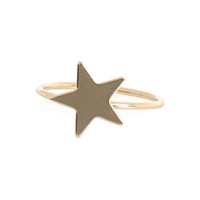 Gold tone star midi ring | River Island (US)