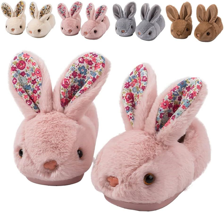 Toddler Slippers Girl Boy House Slipper Kids Rabbit Winter Slipper Warm Bunny Slippers Soft Plush... | Amazon (US)