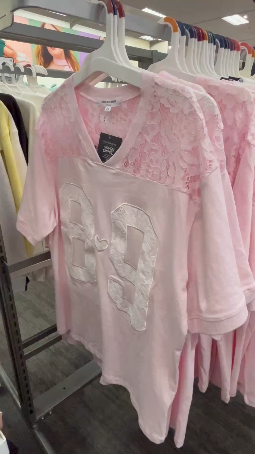 Pretty in pink soft oversized lace Tshirt with heart detail at Target. Sizes up to 3X. 

Pack for a relaxed bachelorette or honeymoon. 

Bachelorette weekend, honeymoon packing, resort wear 2026, beach vacation, resort wear. 

#LTKTravel #LTKWedding #LTKPlusSize