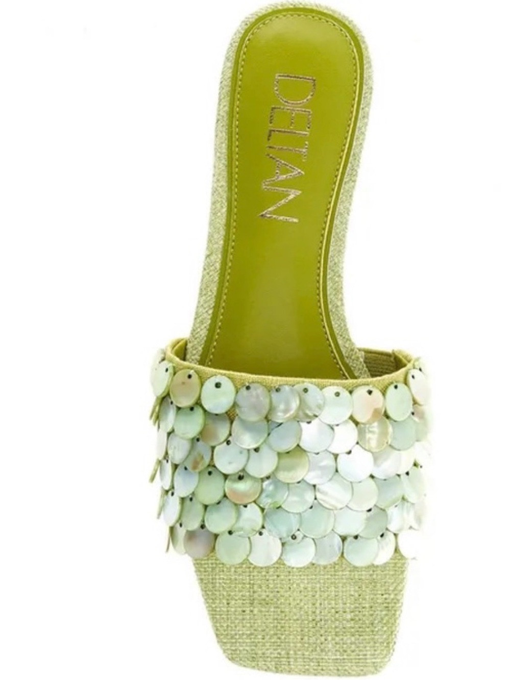 NWOB Deltan Flora Metallic Raffia Pearl Disc Flat Sandals Size 6 | Poshmark