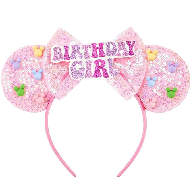 Birthday Girl Headband, Mouse Ears Headband for Women Girls Adult,Birthday Ears Hairs Accessories... | Amazon (US)