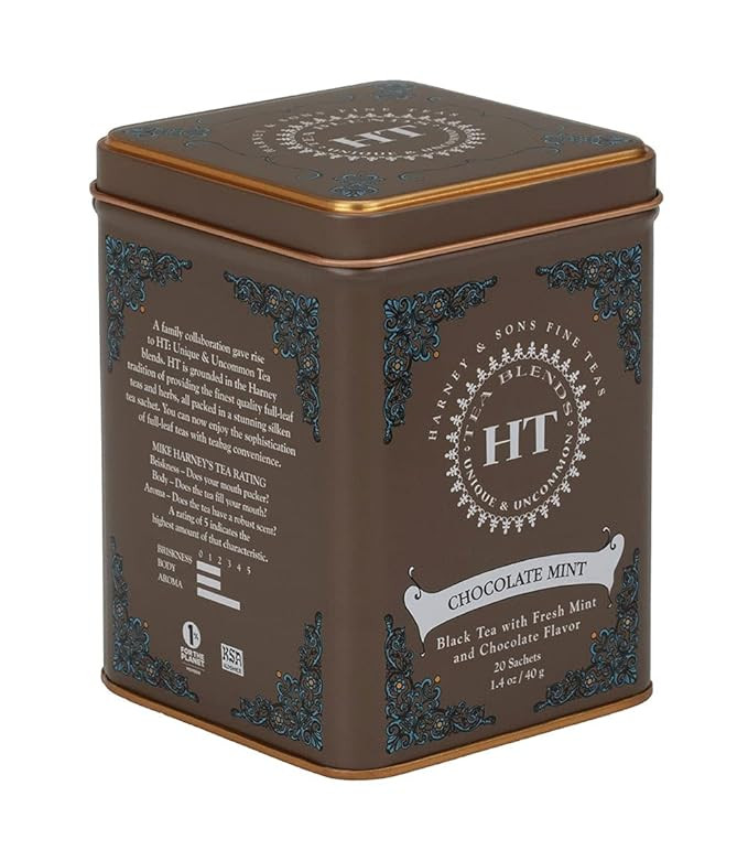 Harney and Sons Chocolate Mint, Flavored Black Tea - 20 Sachets per Tin | Amazon (US)